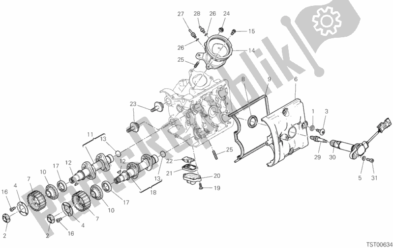 Todas las partes para Sistema De Sincronización De Cabezal Horizontal de Ducati Hypermotard 950 Thailand 2019